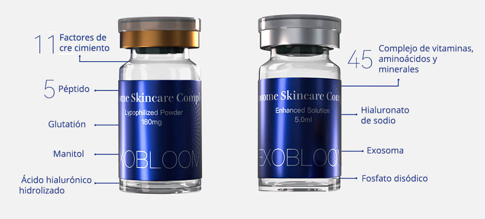 Componentes EXOBLOOM Exosomas Tratamiento Facial